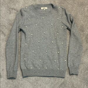 Entro Gray Sweater with Pearl Details